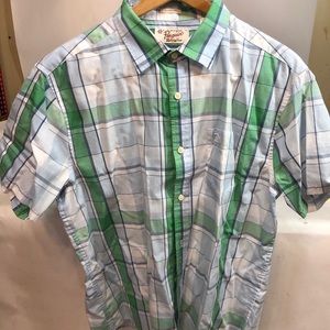 Penguin short sleeve plaid shirt